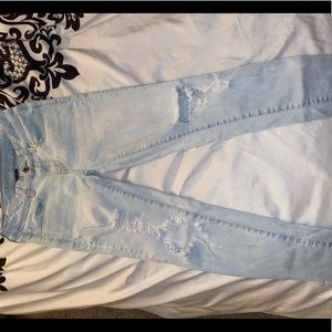 Light wash American Eagle jeans .